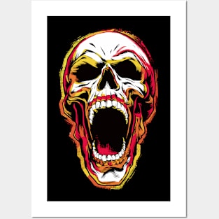 Evil Screaming Skull Design Posters and Art